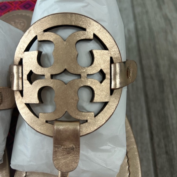 🎀Authentic Tory Burch Miller Sandals & Box Sz10 Rose Gold 💎 - Picture 6 of 11